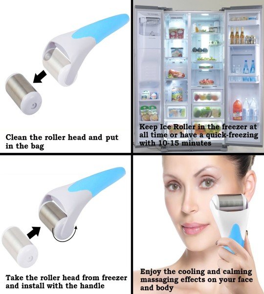 جهاز الايس رولر المعدن للوجة ولشد البشرة Ice Roller Stainless Steel For Healthier Skin