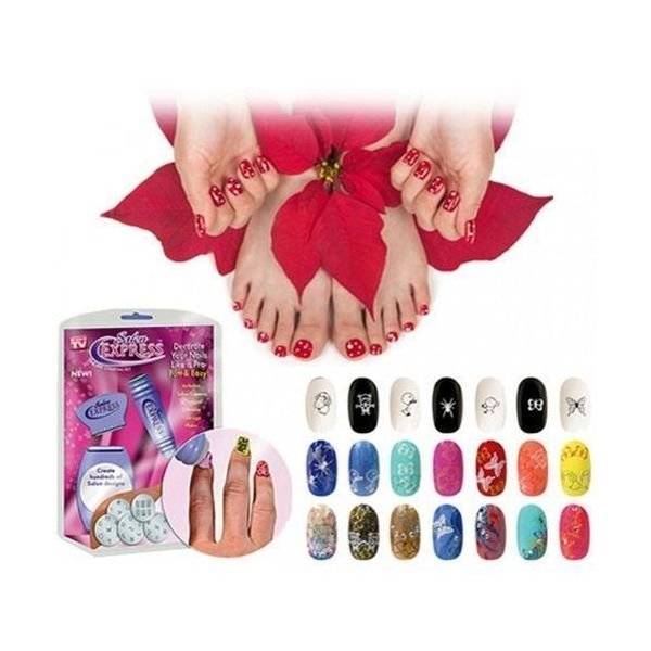 ماكينة طباعة اشكال على الاظافر - Salon Express Nail Decoration Art Stamping Kit - Purple