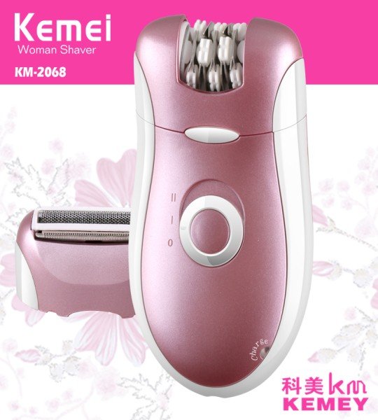 Kemei KM-2068 ماكينة إزالة الشعر للنساء 2 فى 1 - قابلة لإعادة الشحن