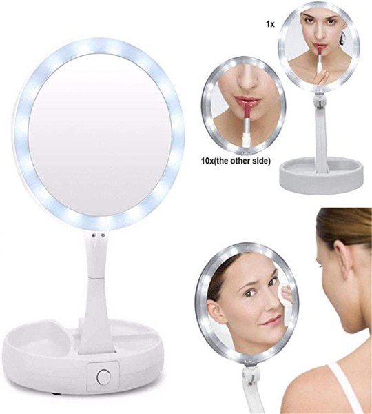Foldable Mirror With Led Light - مرايا مدورة ليد