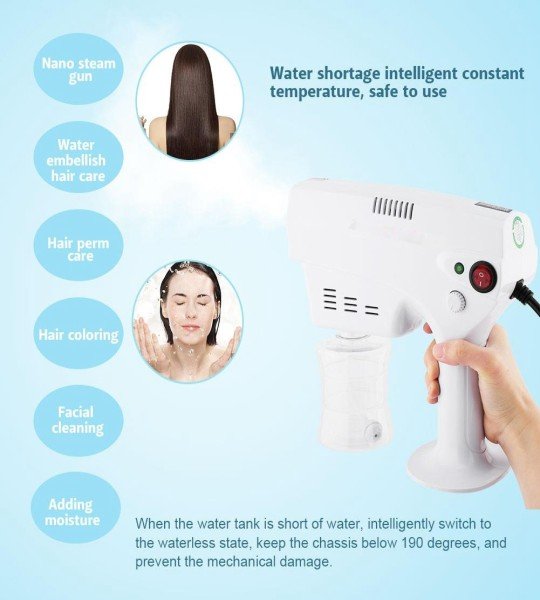 مسدس بخار النانو للشعر و الوجة Nano Steam Spray Hair Dyeing & Dressing لإصلاح الشعر التالف