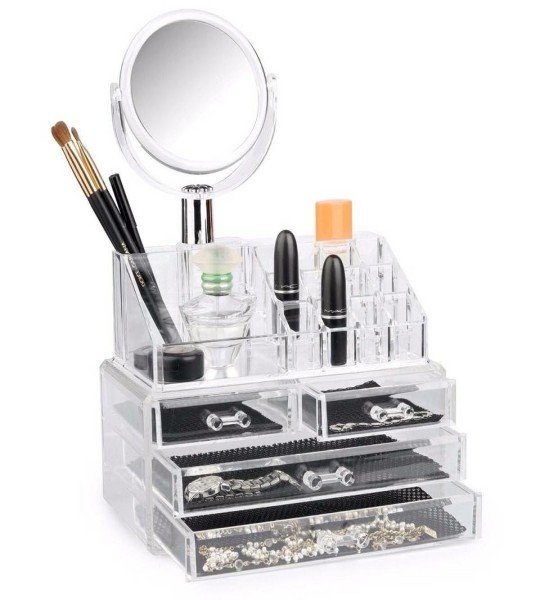 منظم مكياج 4 درج بالمرايا makeup organizer egypt