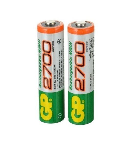 GP Battaries بطارية قابلة للشحن - AA - 2700mAh - 2 Pcs