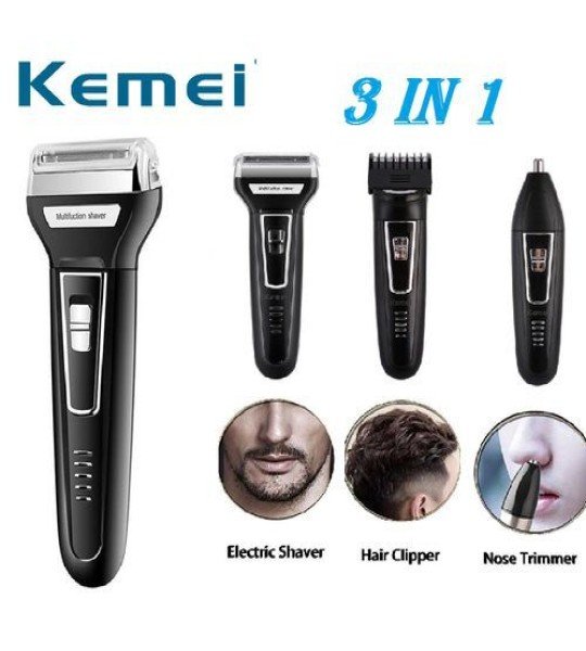 Kemei ماكينة حلاقه لحلاقه الشعر الذقن قابلة لاعادة الشحنkm-6558